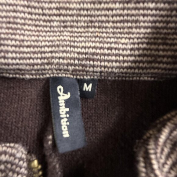 Ambition Jacket Womens Medium Brown Wool Blend Full Zip Ruffle Trim Pockets Chic - Picture 4 of 15